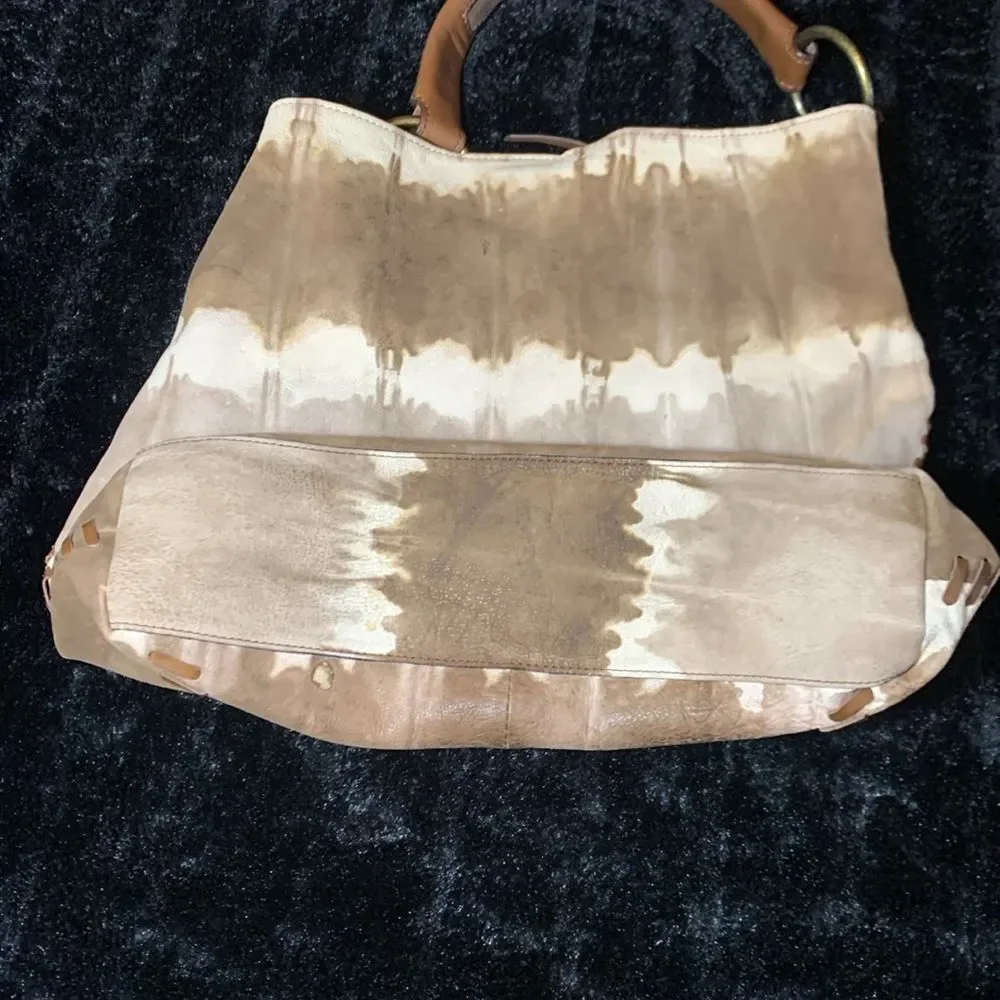 Country Western Rodeo Hobo Tie Dyed Leather Shoulder Bag Purse
